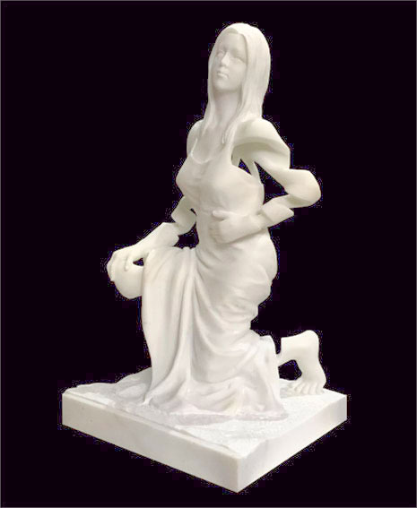 Iris - Carrara Marmor Statuary höhe 65 cm. breite 45 cm. tiefe 32 cm.